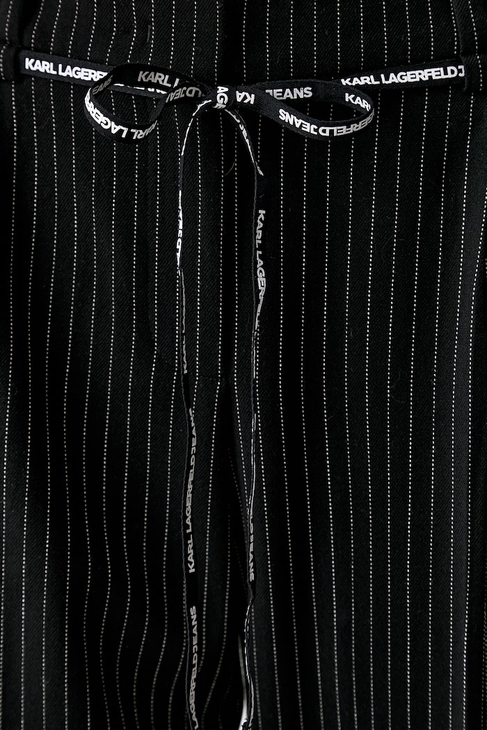 Karl Lagerfeld Jeans spodnie damskie z wiskozą czarny B3W10019