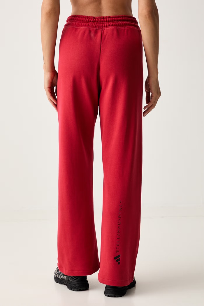 Odzież adidas by Stella McCartney spodnie dresowe damskie z bawełną KR6282 czerwony