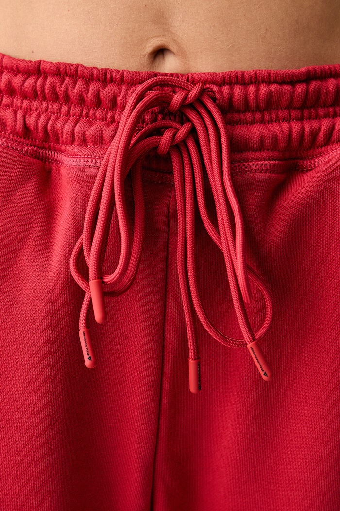 adidas by Stella McCartney spodnie dresowe damskie z bawełną czerwony KR6282