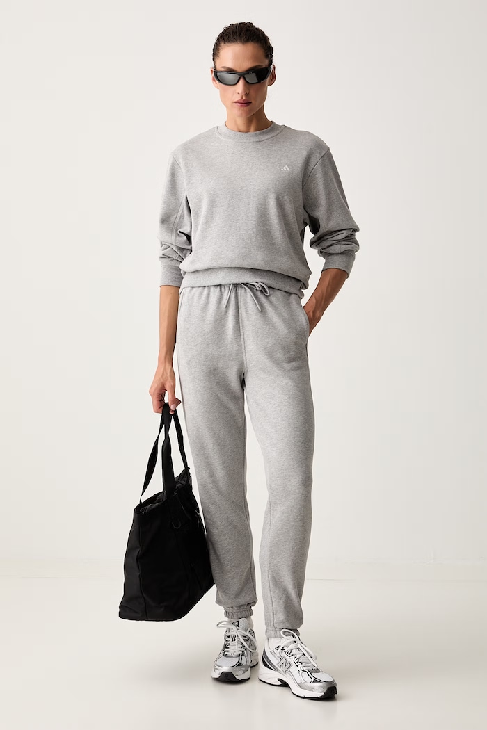 adidas by Stella McCartney spodnie dresowe damskie bawełniane KR3070 szary AW26