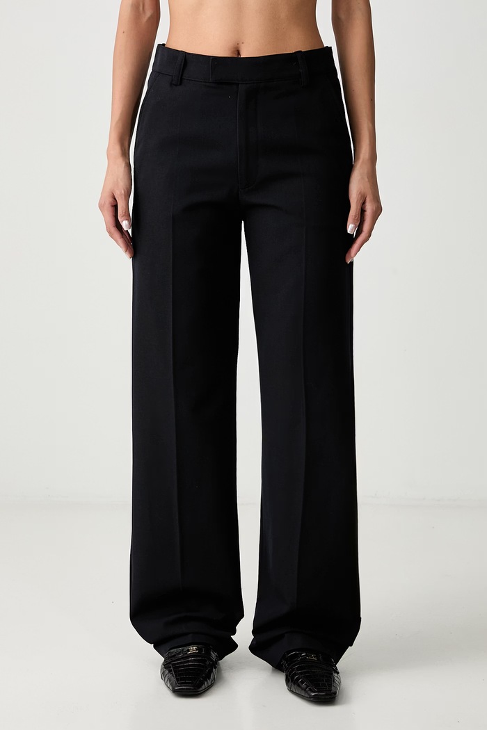 A.P.C. Becky spodnie z wełną damskie granatowy COHKX.F08514