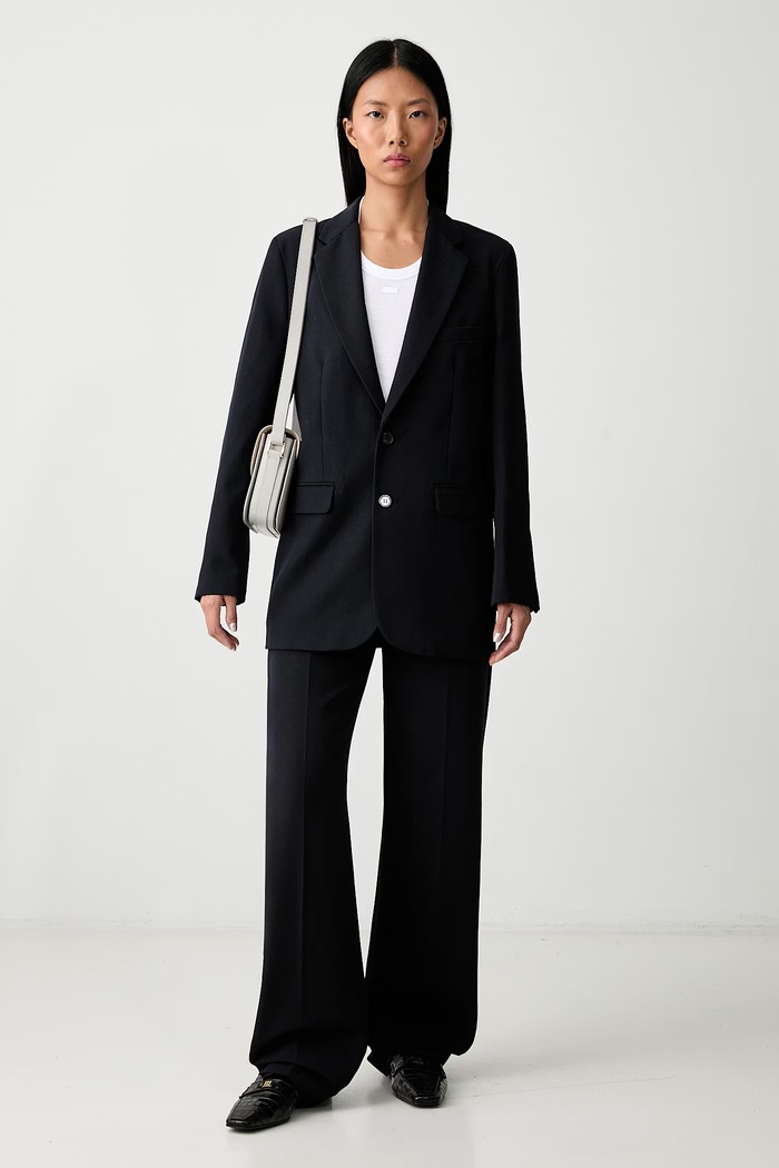 A.P.C. Becky spodnie z wełną damskie COHKX.F08514 granatowy AW26