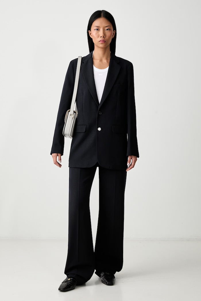 A.P.C. Becky spodnie z wełną damskie COHKX.F08514 granatowy AW26