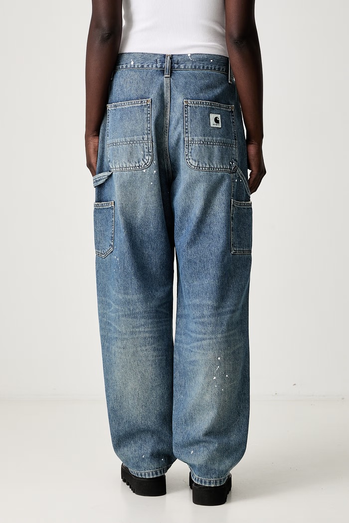 Odzież Carhartt WIP W OG Single Knee jeansy relaxed fit damskie I037024 niebieski