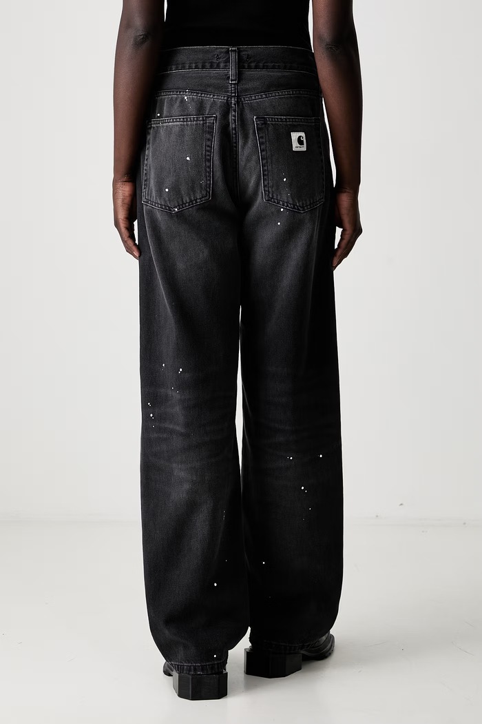 Odzież Carhartt WIP W Arin jeansy tapered damskie I037026 czarny