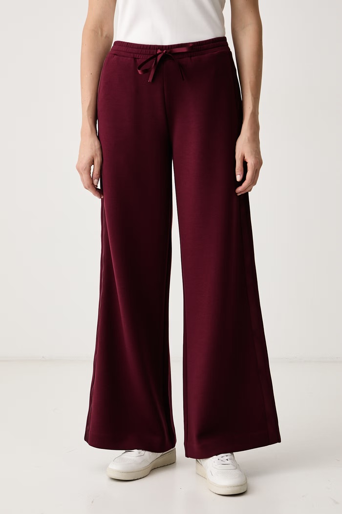 Twinset Teplákové nohavice dámske s viskózou burgundské 262TT2343