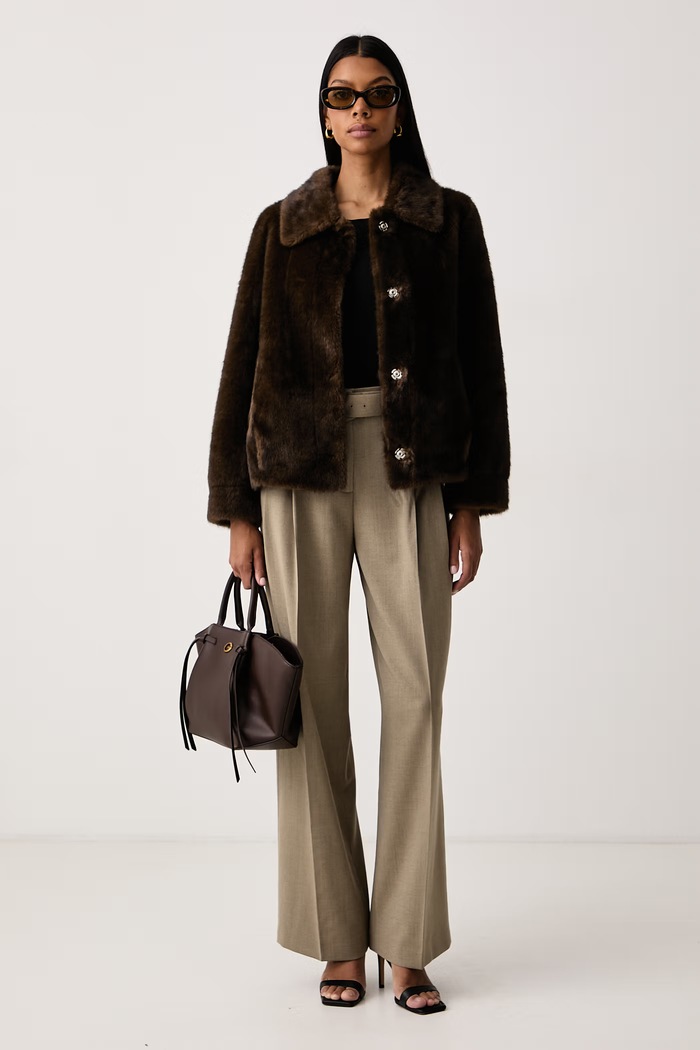 Twinset Nohavice dámske s vlnou 262TT2220 béžová AW26
