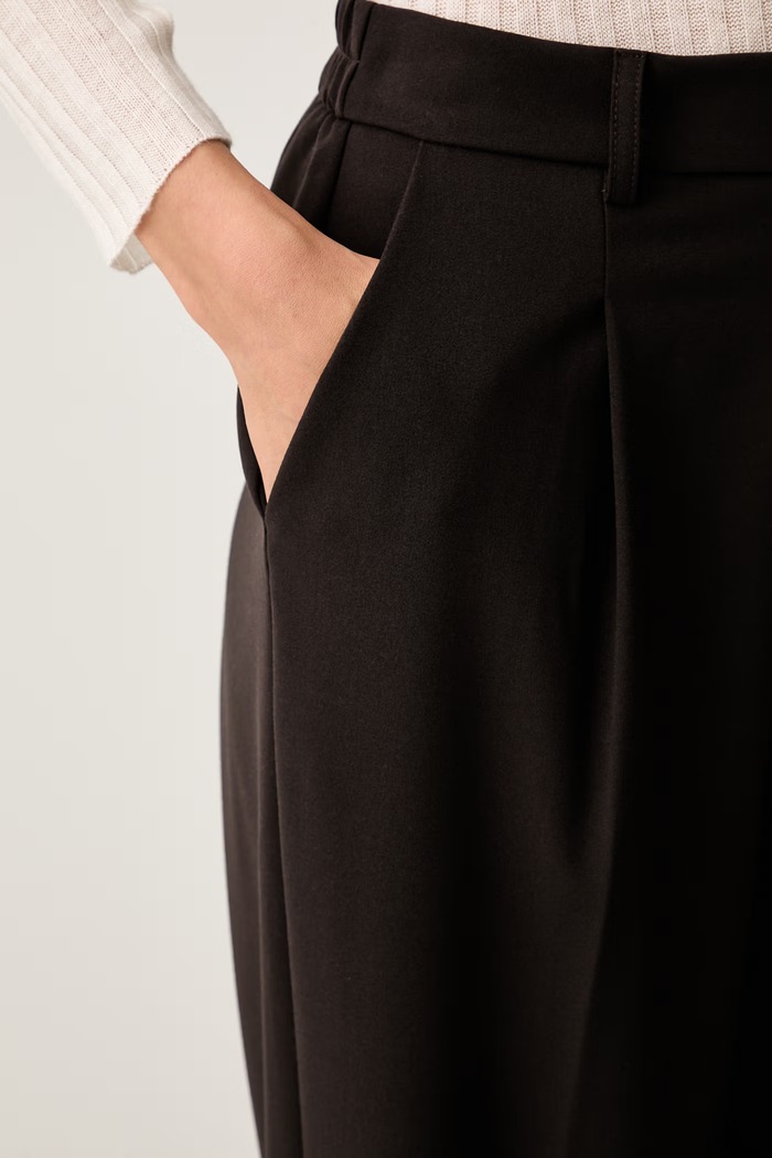 Twinset hlače za žene s viskozom smeđa 262TF2014