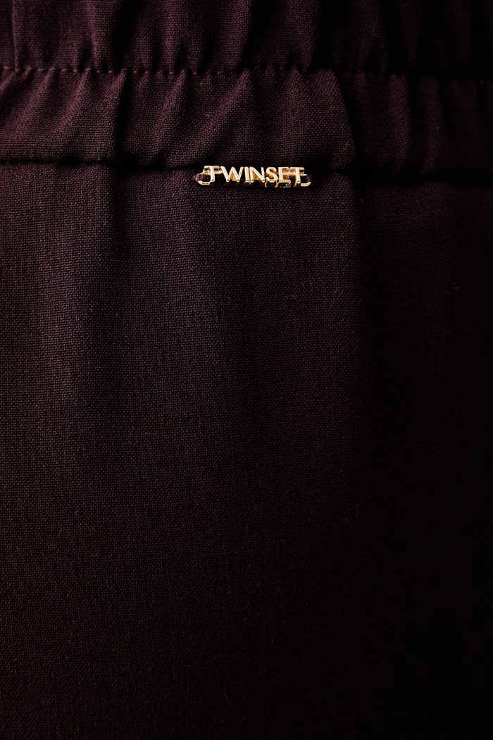Twinset spodnie damskie z wiskozą bordowy 262TF2011
