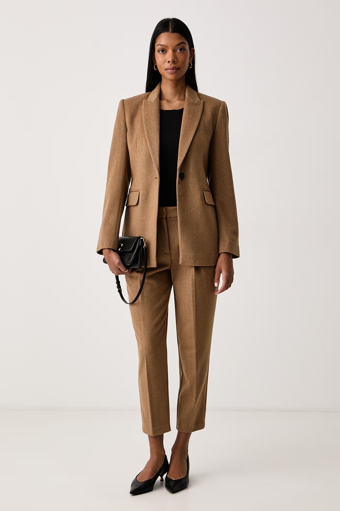 Twinset Панталон дамски с вълна 262AT2261 кафяв AW26