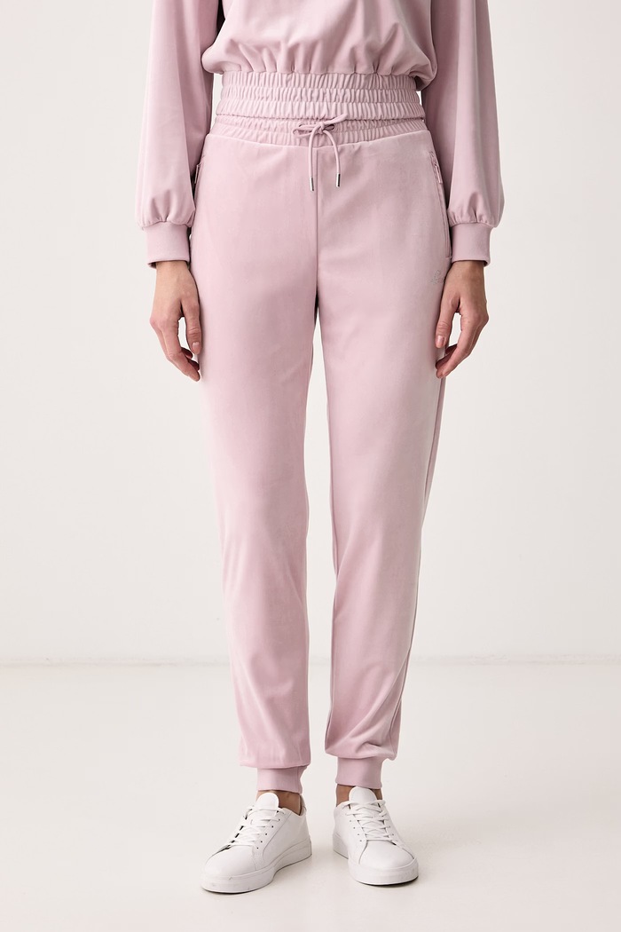 Guess Pantaloni de trening pentru femei din velur AMALIA violet V6BB11.K6304