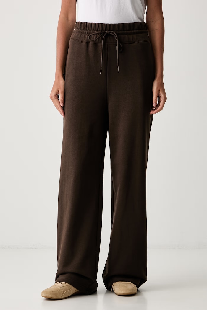 Twinset spodnie dresowe damskie bawełniane brązowy 262TP272C