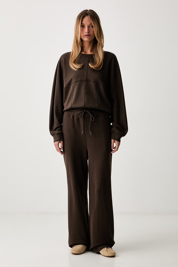 Twinset spodnie dresowe damskie bawełniane 262TP272C brązowy AW26
