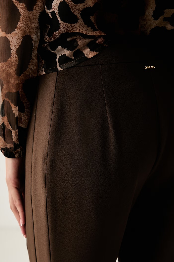 Twinset hlače od odijela za žene smeđa 262TP2131