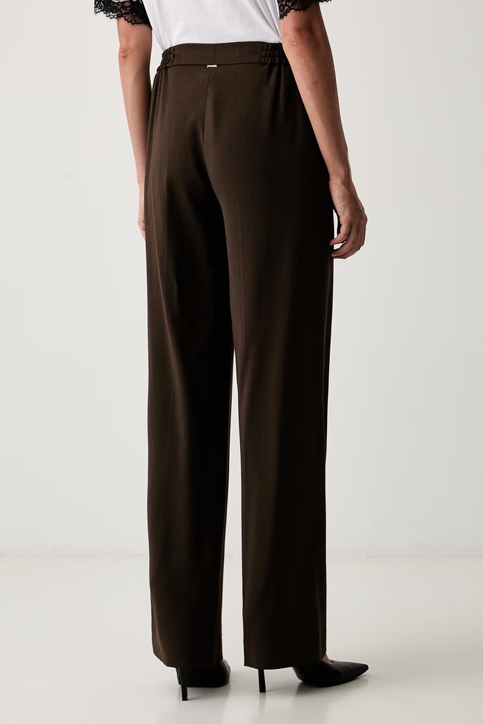 Odjeća Twinset hlače za žene s viskozom 262TP268G smeđa