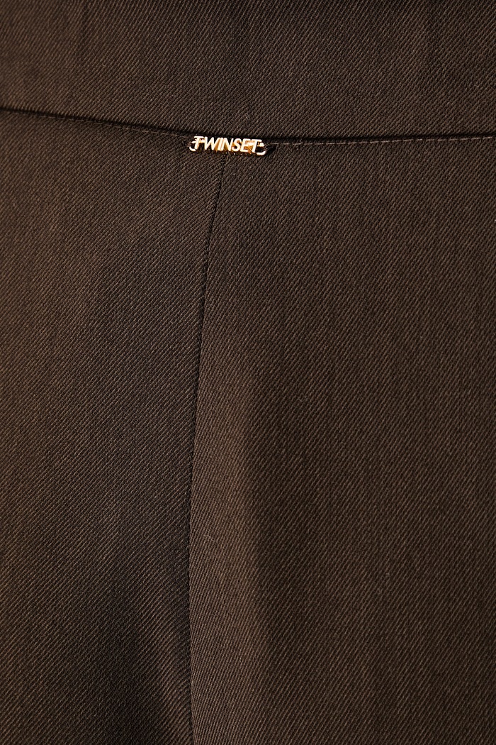 Twinset hlače za žene s viskozom smeđa 262TP268G