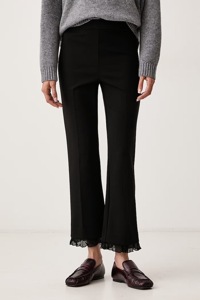 Twinset Hlače za žene s viskozom crna 262TP2273