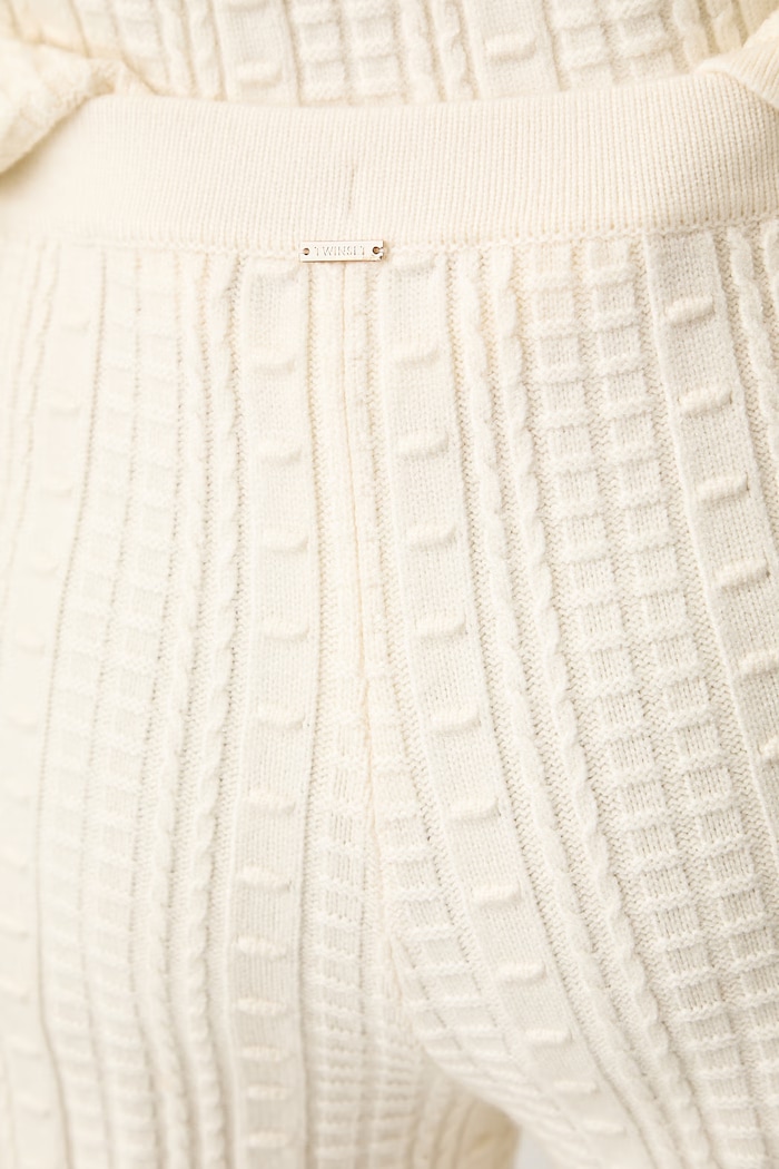 Twinset hlače za žene s viskozom bež 262TP3102