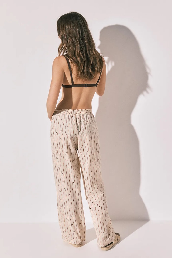Odzież women'secret spodnie lounge damskie z bawełną 3704534 beżowy