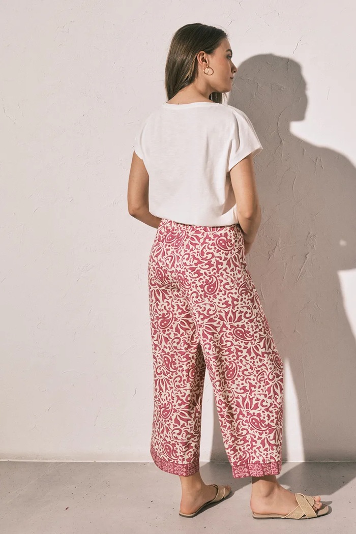 Odzież women'secret spodnie damskie z wiskozy 3704533 różowy