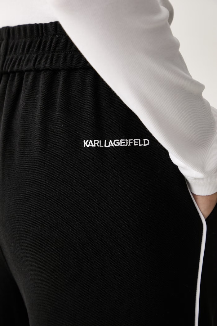 Karl Lagerfeld спортен панталон дамски с памук IKON черен B3W10045