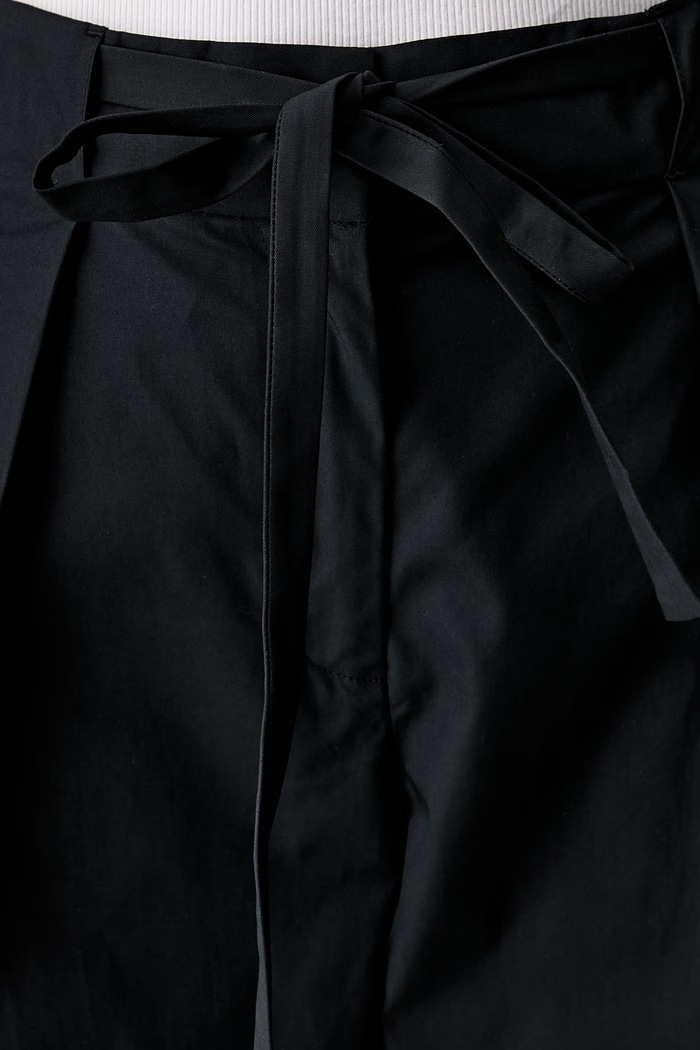 Karl Lagerfeld παντελόνι wide leg γυναικείο βαμβακερό μαύρο B3W10084