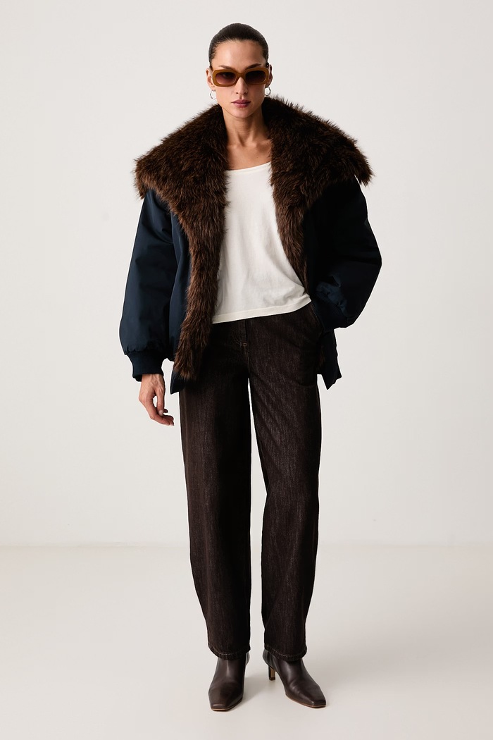 Sessun Jeansy balloon damskie CARLES 26121002 brązowy AW26