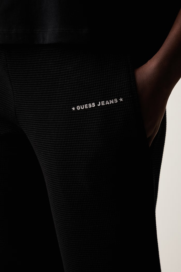 Guess Jeans spodnie dresowe damskie z bawełną czarny W6YB07.K4207