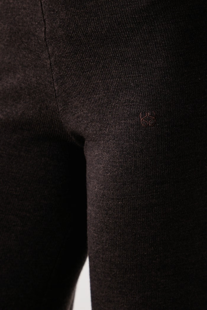 Yuzefi spodnie damskie z wełny merino RONIA brązowy YUZPF26.RW.KN07.69