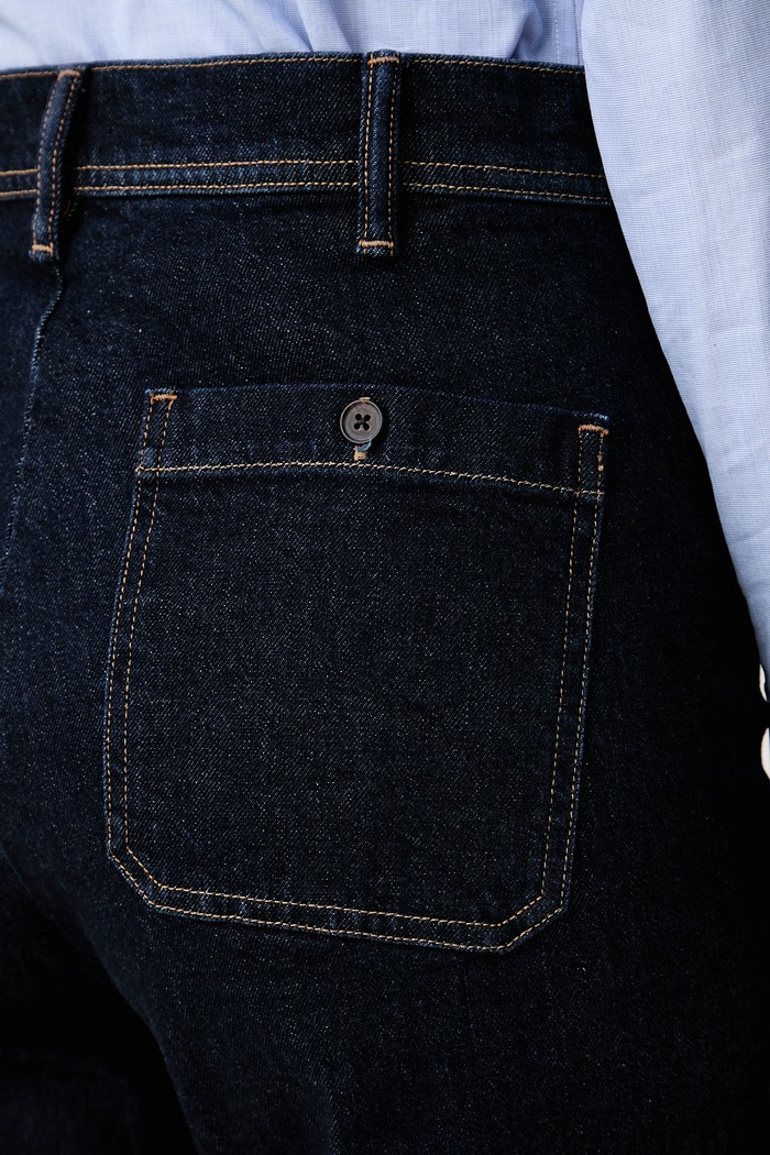 Polo Ralph Lauren jeansy wide leg damskie granatowy 211B17119