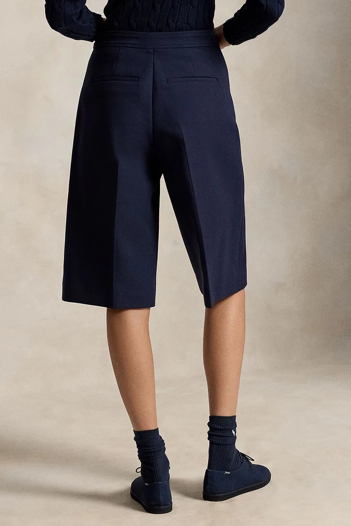 Polo Ralph Lauren spodnie culottes damskie z dodatkiem wełny 211B17569 granatowy AW26