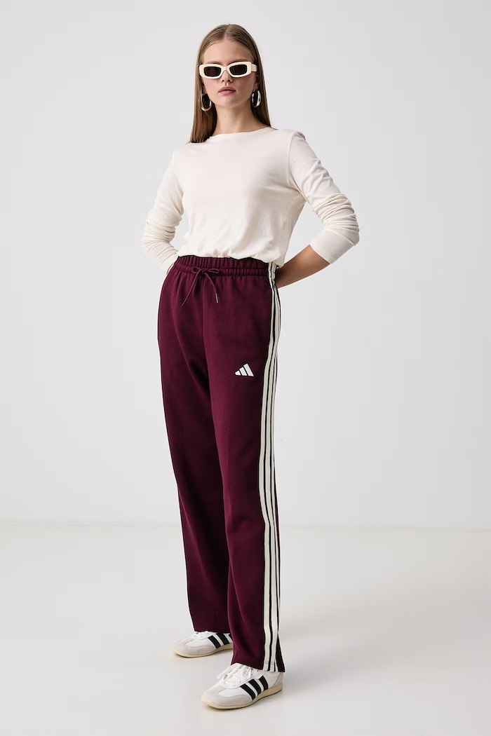 adidas Παντελόνι επίσημο γυναικείο με βαμβάκι Essentials KZ2084 μπορντό AW26
