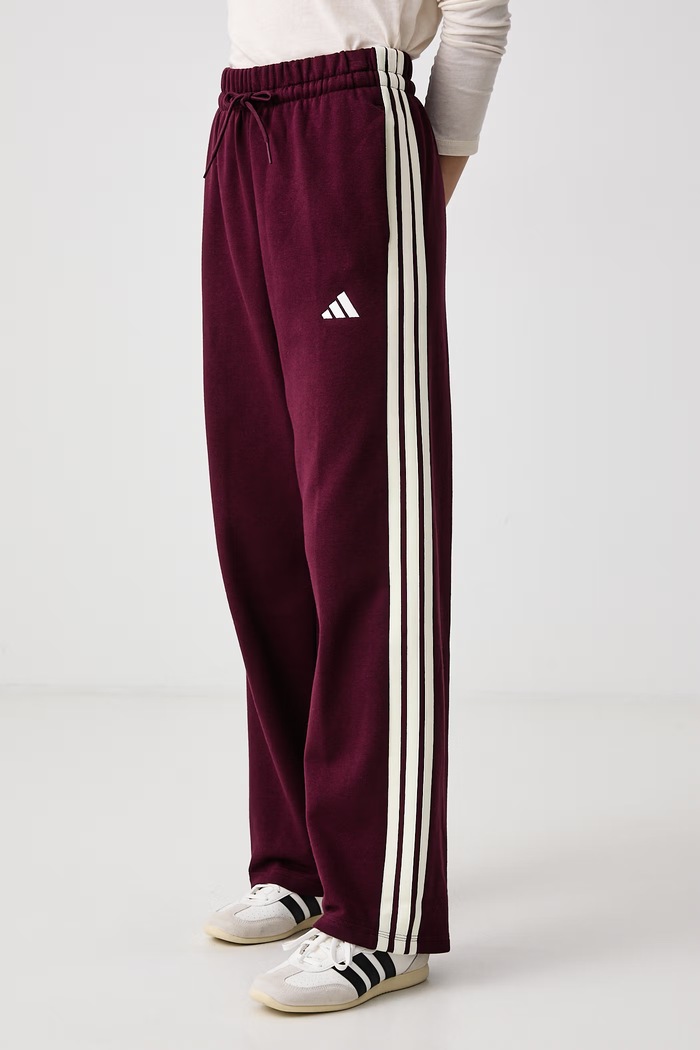 Παντελόνι επίσημο γυναικείο με βαμβάκι Essentials adidas KZ2084 μπορντό