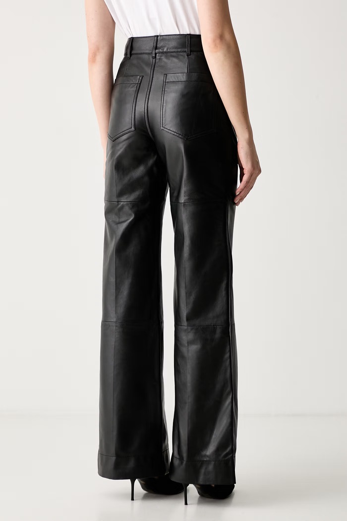 Odzież Victoria Beckham spodnie damskie skórzane Alina 1226LTR006243E czarny