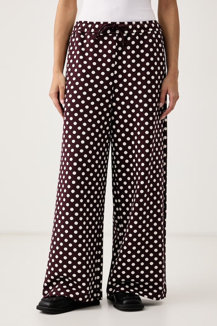 Marimekko Spodnie dresowe damskie bawełniane bordowy 096215