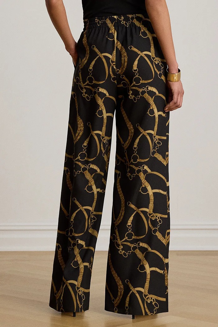Lauren Ralph Lauren spodnie wide leg damskie 200P14014 czarny AW26