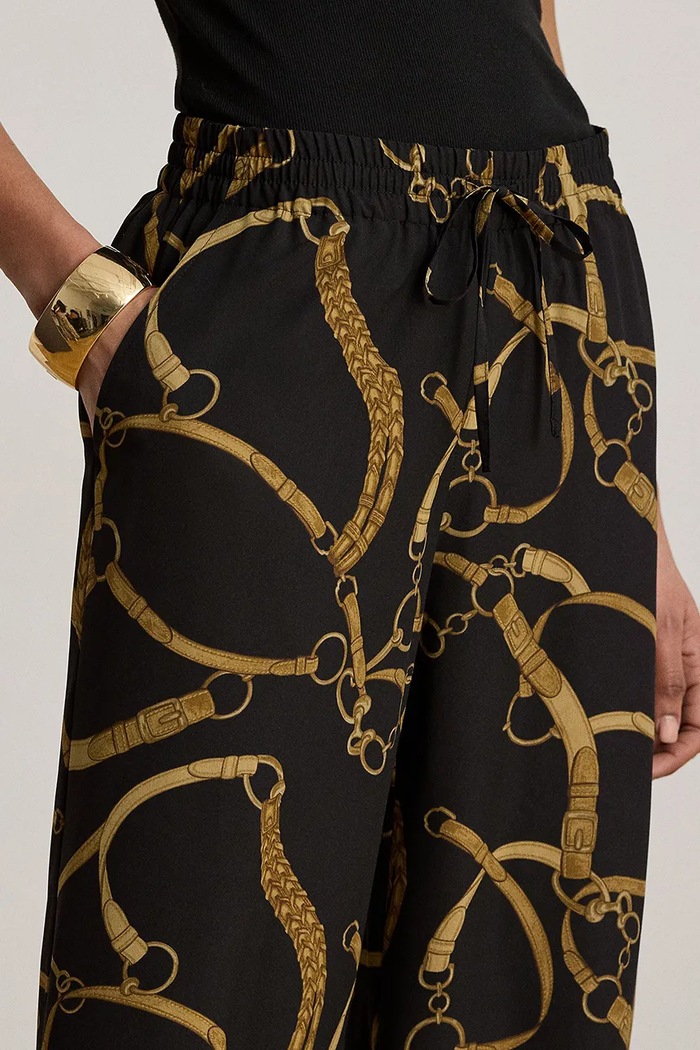 Lauren Ralph Lauren spodnie wide leg damskie czarny 200P14014