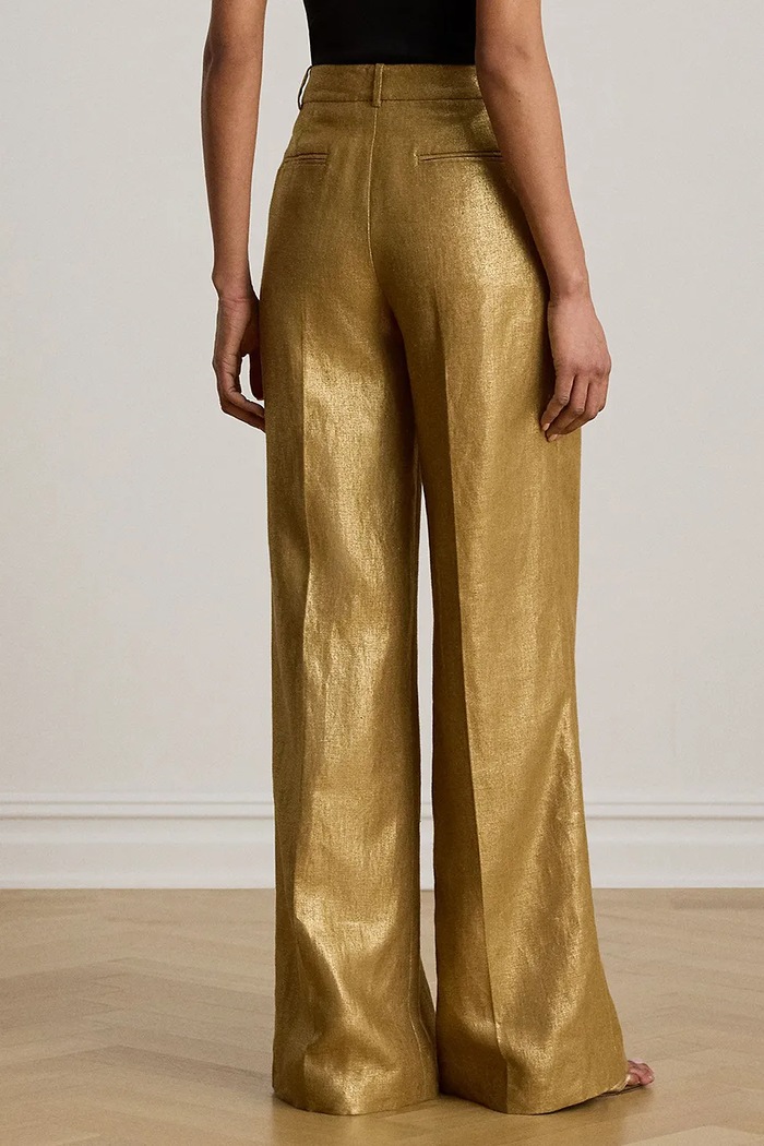 Lauren Ralph Lauren spodnie damskie 200B24599 złoty AW26