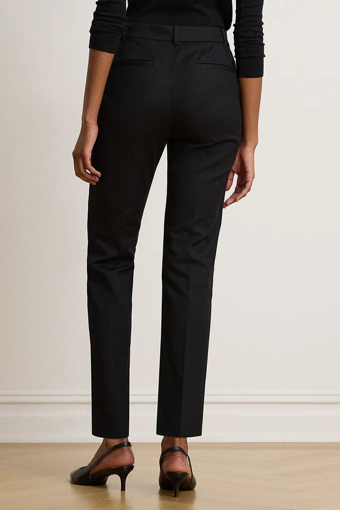 Lauren Ralph Lauren spodnie slim fit damskie bawełniane z elastanem 200P14610 czarny AW26