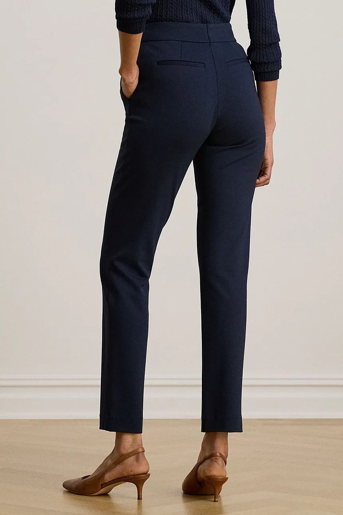 Lauren Ralph Lauren spodnie slim fit damskie z wiskozą 200B22288 granatowy AW26