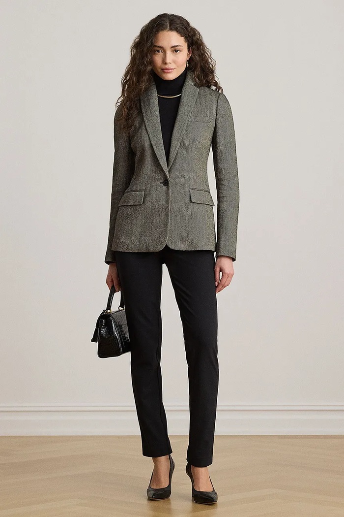 Odzież Lauren Ralph Lauren spodnie slim fit damskie z wiskozą 200B22288 czarny