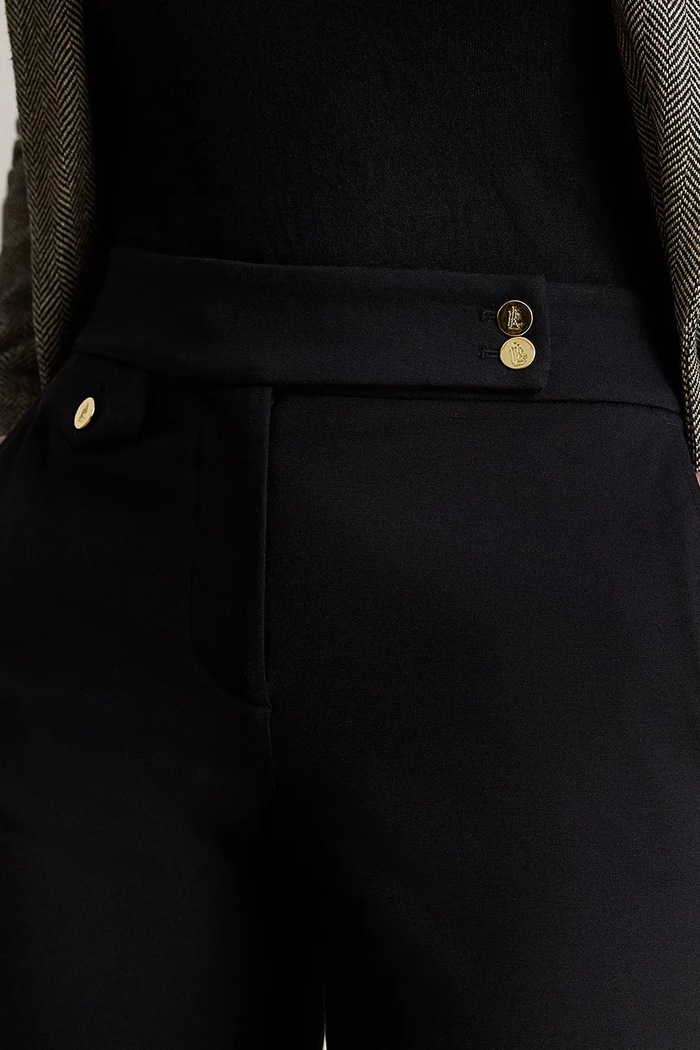 Lauren Ralph Lauren spodnie slim fit damskie z wiskozą czarny 200B22288