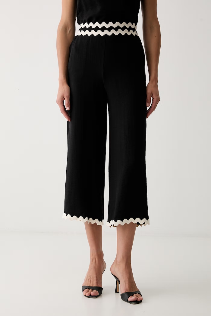 Morgan kalhoty culottes dámské s viskózou POPA černá 261.POPA