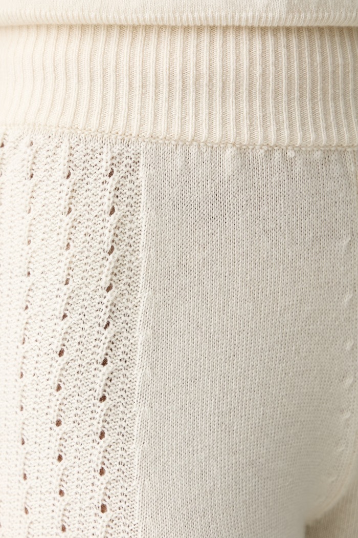 Ermanno Scervino LIFE spodnie dresowe damskie z wełną beżowy D494P501DYI