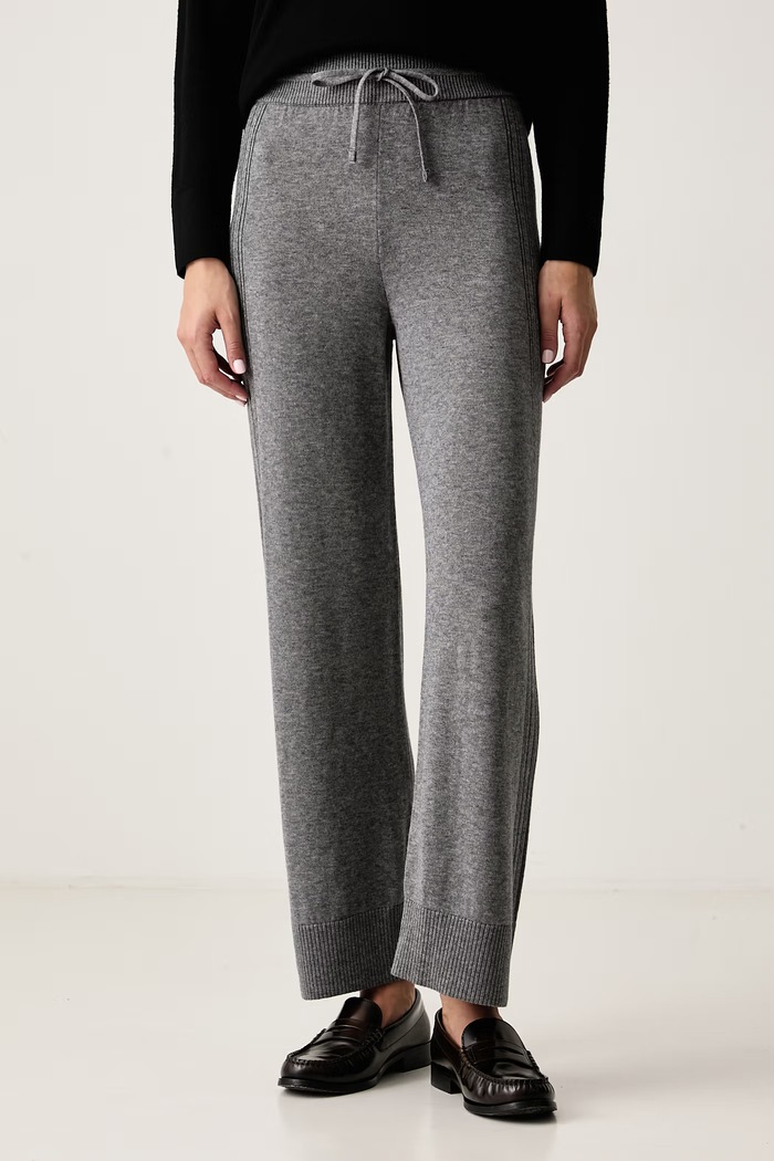 Ermanno Scervino LIFE Spodnie dresowe damskie z dodatkiem wełny szary D494P500LYY