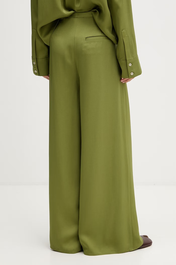 Îmbrăcăminte Marc O'Polo pantaloni wide leg pentru femei din vâscoză 5000014351 verde