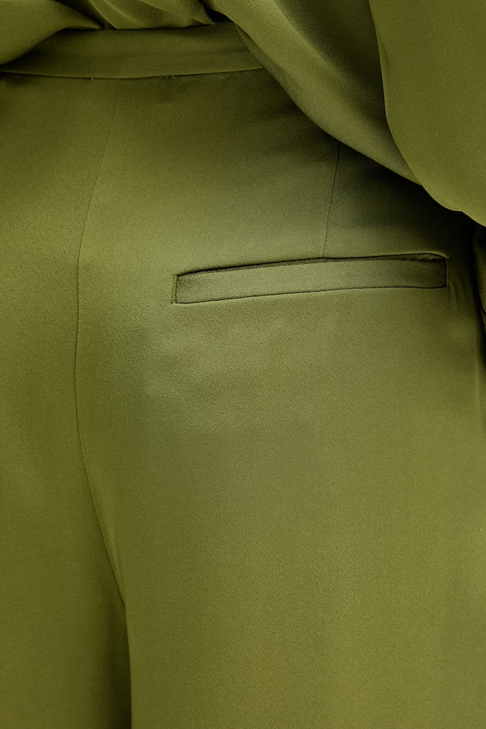 Marc O'Polo pantaloni wide leg pentru femei din vâscoză verde 5000014351