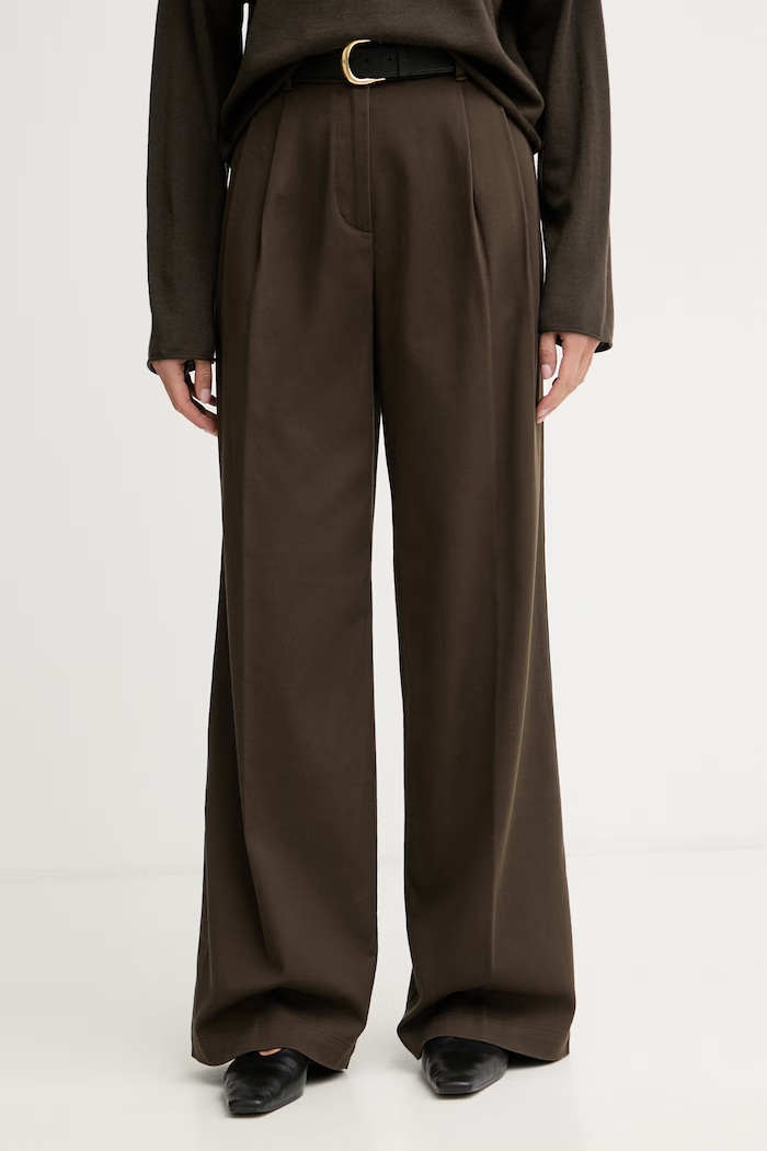 Marc O'Polo pantaloni pentru femei, din bumbac cu elastan maro 5000014308