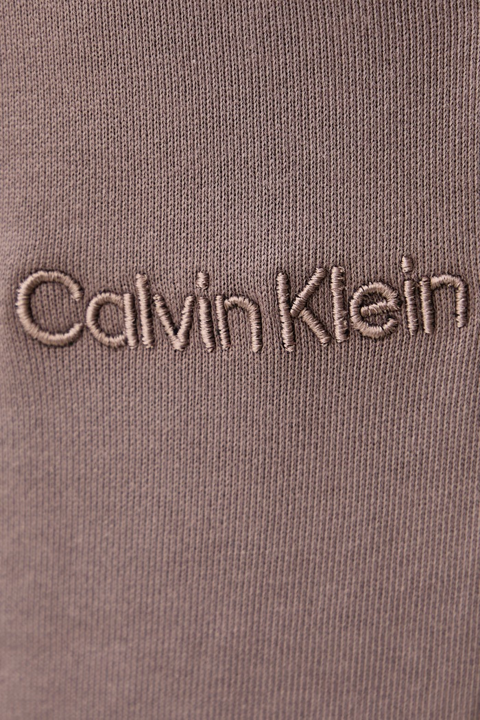 Spodnie dresowe damskie bawełniane Calvin Klein LV044G248G brązowy