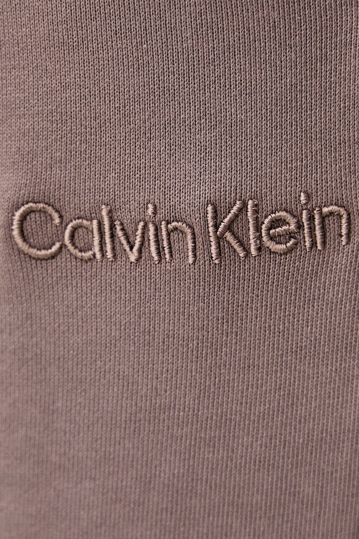 Spodnie dresowe damskie bawełniane Calvin Klein LV044G248G brązowy